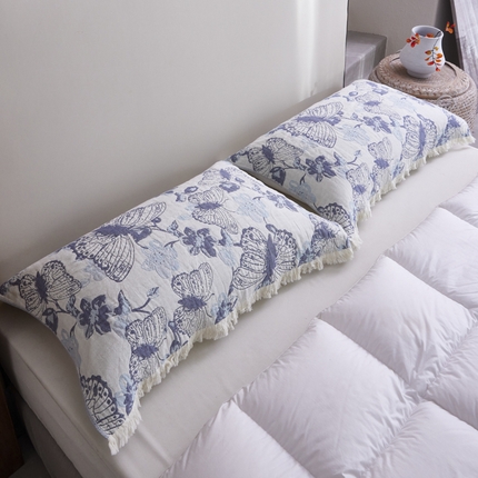 91家纺网 家纺一手货源 找家纺 爱港家纺 2024新款流苏枕巾 高档纯棉枕巾 全棉防头油 保护枕芯 垫巾 花芷蝶