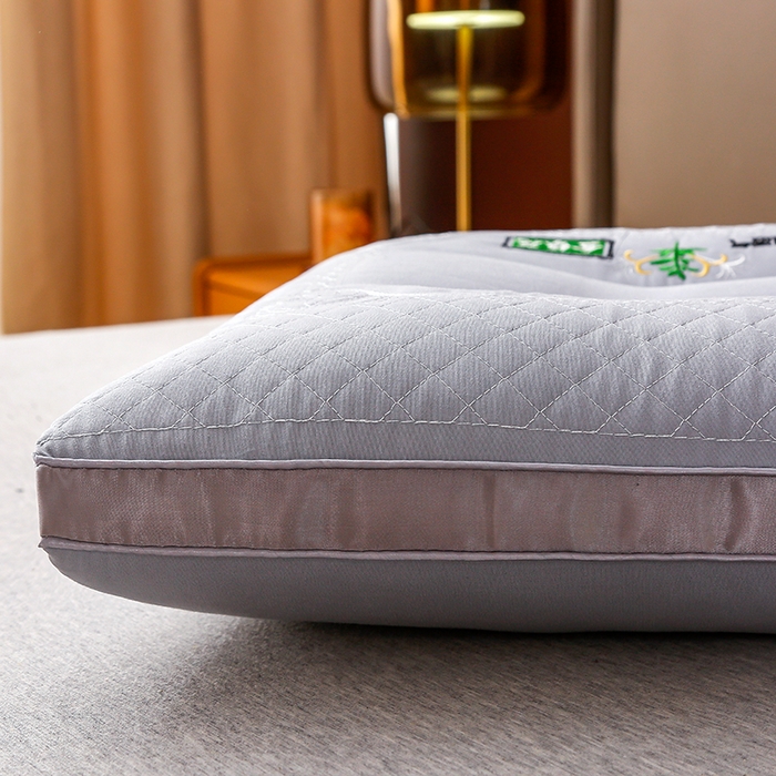 91家纺网 家纺一手货源 找家纺 佳尚枕芯 2025新款金银花乳胶护颈助眠抗菌枕吸湿透气枕芯枕头 灰色