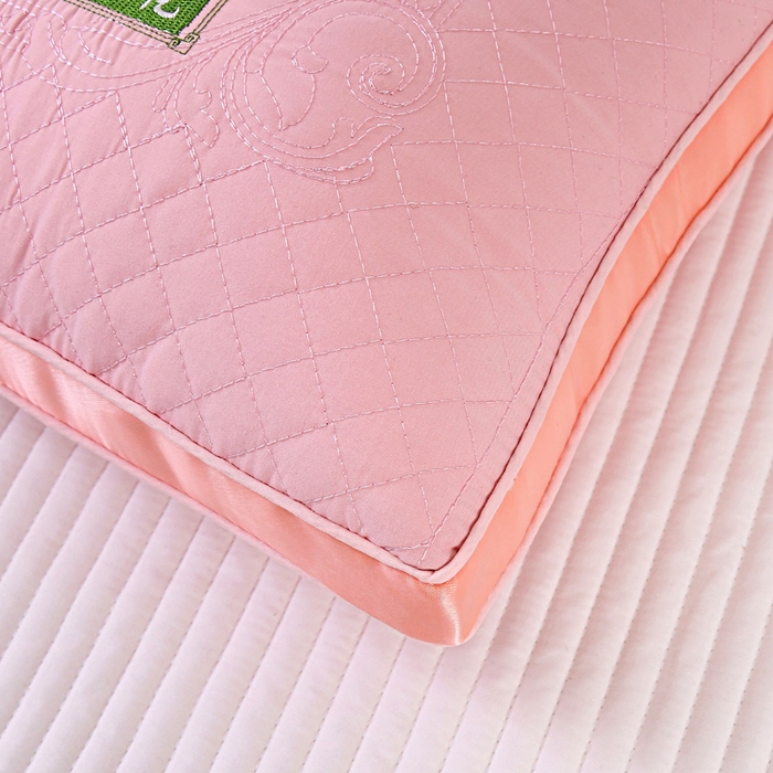 91家纺网 家纺一手货源 找家纺 佳尚枕芯 2025新款金银花乳胶护颈助眠抗菌枕吸湿透气枕芯枕头 粉色