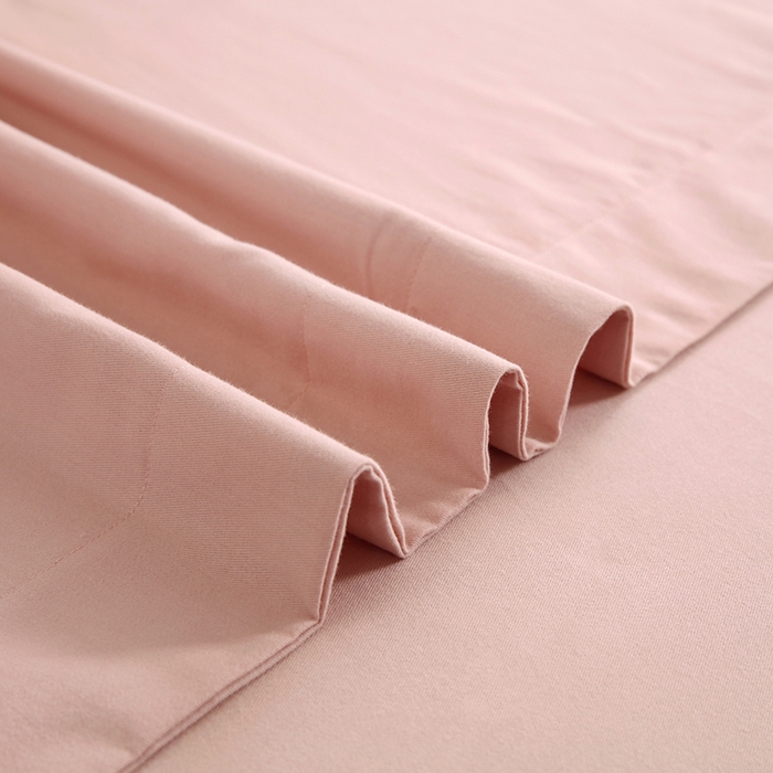 91家纺网 家纺一手货源 找家纺 金纱玉纺家纺 2024新款素色加厚公艺绣花四件套 叶香风暖-粉玉