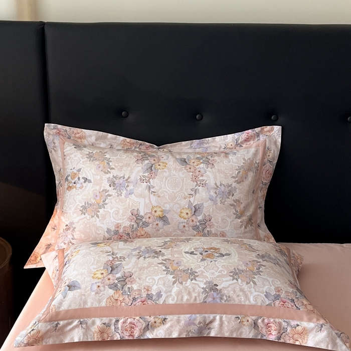 91家纺网 家纺一手货源 找家纺 魅都 2025新款100s长绒棉磨毛数码印花四件套 花海