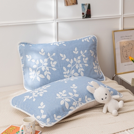 91家纺网 家纺一手货源 找家纺 （总）佰丝居 2023新款A类全棉六层纱布枕巾四季用纯棉加大枕头巾家用枕芯盖巾（风格二）