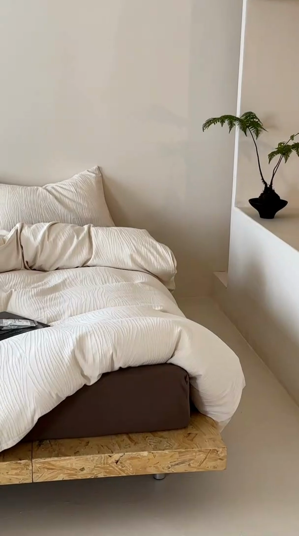 91家纺网 家纺一手货源 找家纺 （总）梦享生活家居 2024新款全棉提花树皮纹系列四件套