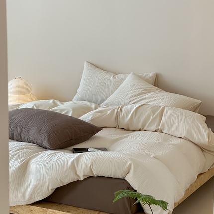 （总）梦享生活家居 2024新款全棉提花树皮纹系列四件套