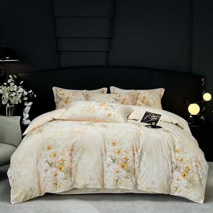 91家纺网 家纺一手货源 找家纺 （总）仟网汇 2024新款莱赛尔纤维陶瓷磨毛四件套