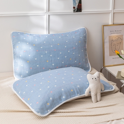 （总）佰丝居 2023新款A类全棉六层纱布枕巾四季用纯棉加大枕头巾家用枕芯盖巾（风格二）