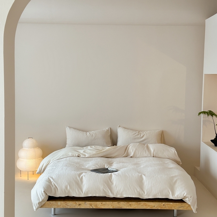 91家纺网 家纺一手货源 找家纺 （总）梦享生活家居 2024新款全棉提花树皮纹系列四件套