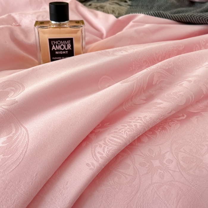 91家纺网 家纺一手货源 找家纺 龙图家纺 2024新款80支全棉贡缎蚕丝被-玉如意 玉如意-粉色