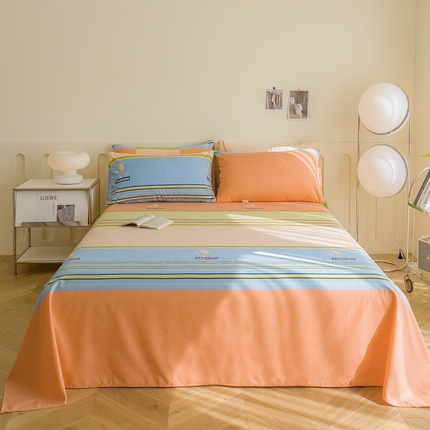 91家纺网 家纺一手货源 找家纺 棉乐町家居 2025新款全棉老粗布床单年华