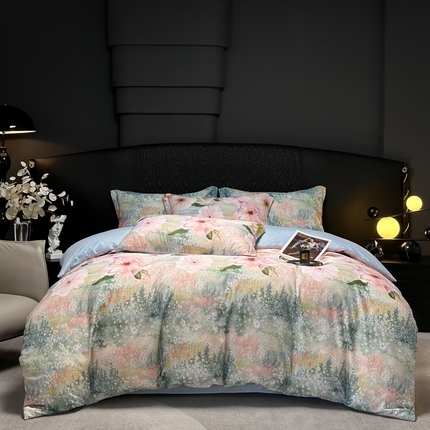 91家纺网 家纺一手货源 找家纺 （总）仟网汇 2024新款莱赛尔纤维陶瓷磨毛四件套