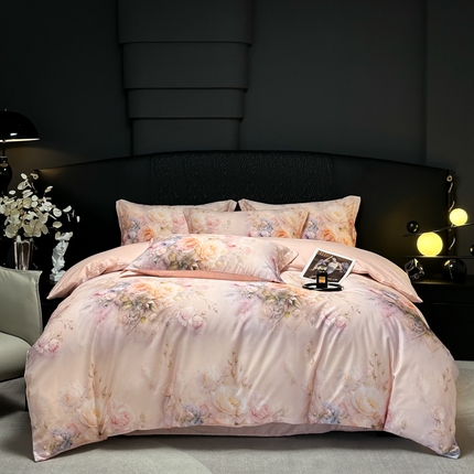 91家纺网 家纺一手货源 找家纺 （总）仟网汇 2024新款莱赛尔纤维陶瓷磨毛四件套