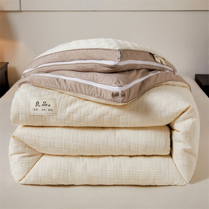 91家纺网 家纺一手货源 找家纺 （总）创优家纺 2025新款针织提花四季被子母被双胎被春秋被冬被被子被芯二合一拉链款直播