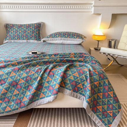 91家纺网 家纺一手货源 找家纺 （总）佰丝居 2024新款全棉A类三层纱布盖毯