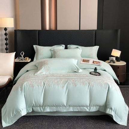 家居1号家纺 2024新款加厚磨毛四件套-蝶恋花系列 蝶恋花-冰海蓝