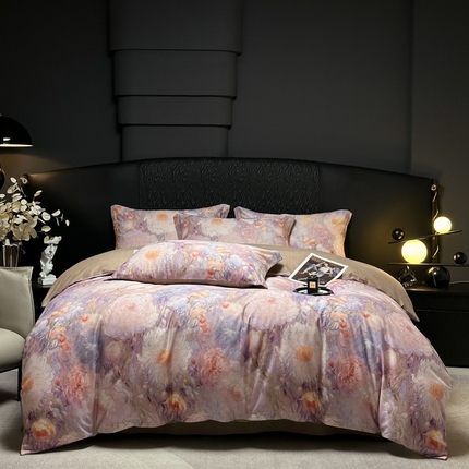 91家纺网 家纺一手货源 找家纺 （总）仟网汇 2024新款莱赛尔纤维陶瓷磨毛四件套