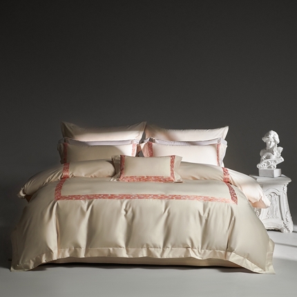 时亿家居 2024新款140支匹马棉四件套-影 影-白