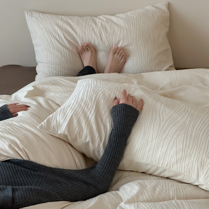 91家纺网 家纺一手货源 找家纺 （总）梦享生活家居 2024新款全棉提花树皮纹系列四件套