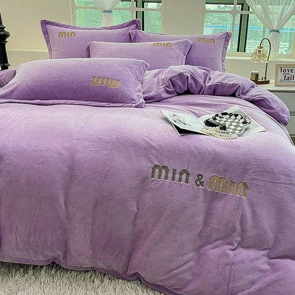 91家纺网 家纺一手货源 找家纺 （总）眠优居 商2024牛奶绒四件套秋冬季加厚珊瑚绒高级感刺绣直播爆款