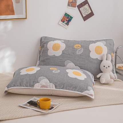 91家纺网 家纺一手货源 找家纺 （总）佰丝居 2023新款A类全棉六层纱布枕巾四季用纯棉加大枕头巾家用枕芯盖巾（风格二）