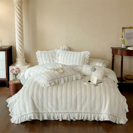 91家纺网 家纺一手货源 找家纺 （总）婳庭家居 2024新款山茶花兔兔绒牛奶绒四件套-香香公主