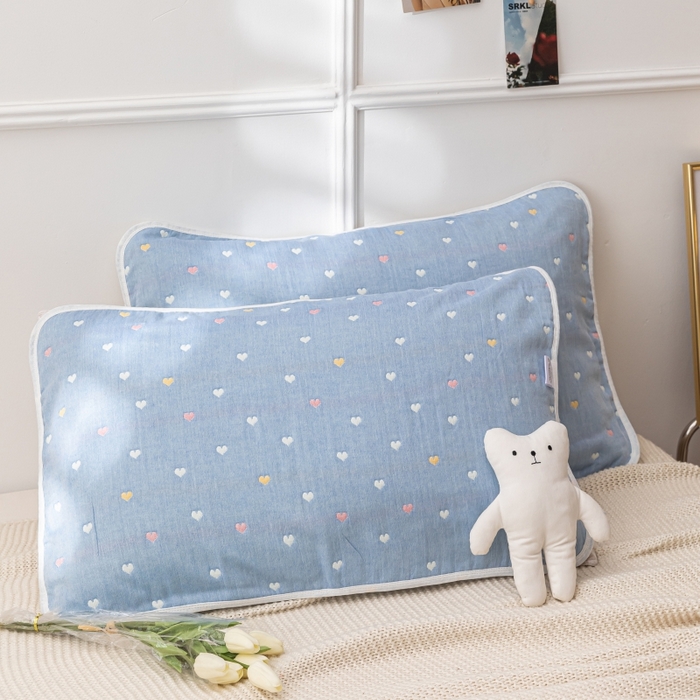 91家纺网 家纺一手货源 找家纺 （总）佰丝居 2023新款A类全棉六层纱布枕巾四季用纯棉加大枕头巾家用枕芯盖巾（风格二）