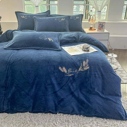 91家纺网 家纺一手货源 找家纺 （总）眠优居 商2024牛奶绒四件套秋冬季加厚珊瑚绒高级感刺绣直播爆款