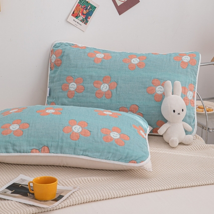 91家纺网 家纺一手货源 找家纺 （总）佰丝居 2023新款A类全棉六层纱布枕巾四季用纯棉加大枕头巾家用枕芯盖巾（风格二）