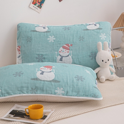 91家纺网 家纺一手货源 找家纺 （总）佰丝居 2023新款A类全棉六层纱布枕巾四季用纯棉加大枕头巾家用枕芯盖巾（风格二）