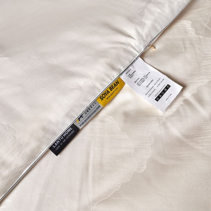 91家纺网 家纺一手货源 找家纺 朴罗 （ 原岚图） 2024新款臻品色织蚕丝大豆被含礼盒包装  白色