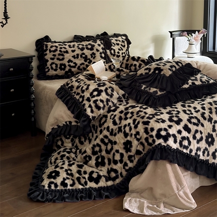 婳庭家居 2024新款兔兔绒牛奶绒四件套-野趣 野趣-咖