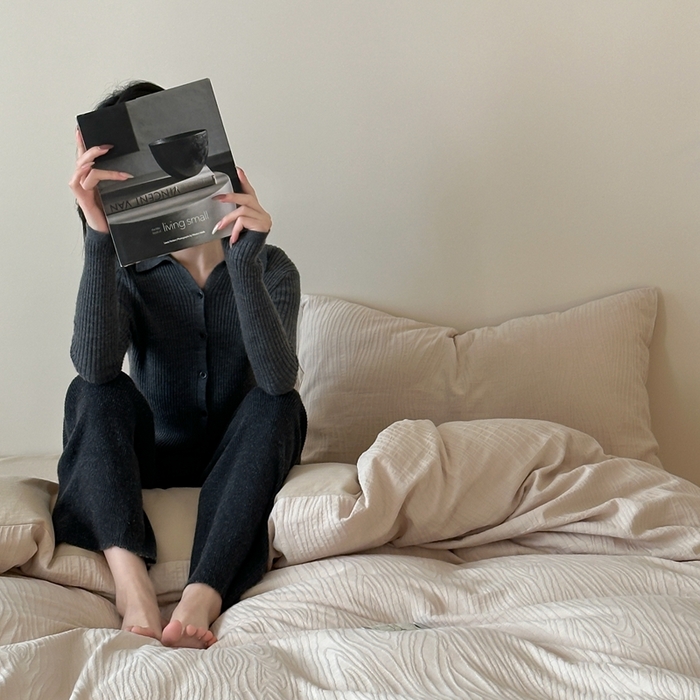 91家纺网 家纺一手货源 找家纺 梦享生活家居 2024新款全棉提花树皮纹系列四件套 提花树皮纹-卡其色