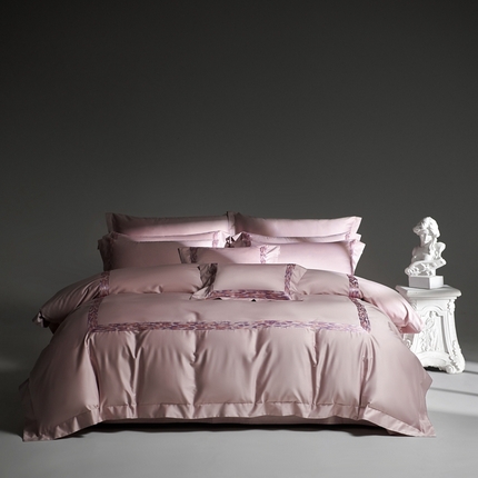 91家纺网 家纺一手货源 找家纺 时亿家居 2024新款140支匹马棉四件套-影 影-雅紫