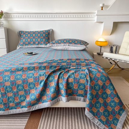 91家纺网 家纺一手货源 找家纺 （总）佰丝居 2024新款全棉A类三层纱布盖毯