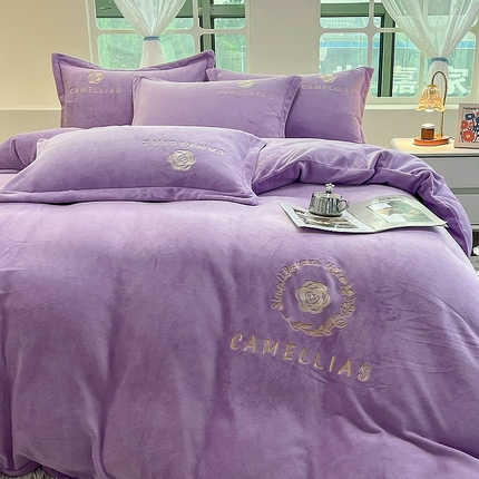 91家纺网 家纺一手货源 找家纺 （总）眠优居 商2024牛奶绒四件套秋冬季加厚珊瑚绒高级感刺绣直播爆款