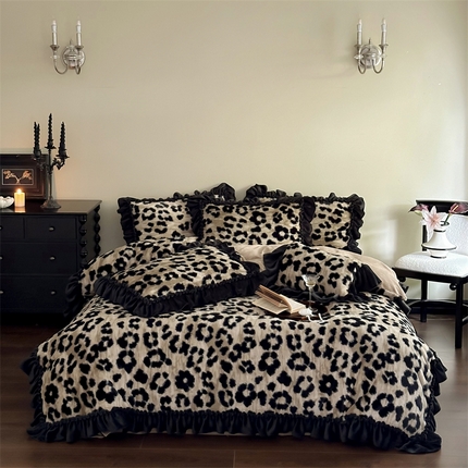 91家纺网 家纺一手货源 找家纺 （总）婳庭家居 2024新款兔兔绒牛奶绒四件套-野趣