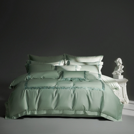 时亿家居 2024新款140支匹马棉四件套-影 影-绿