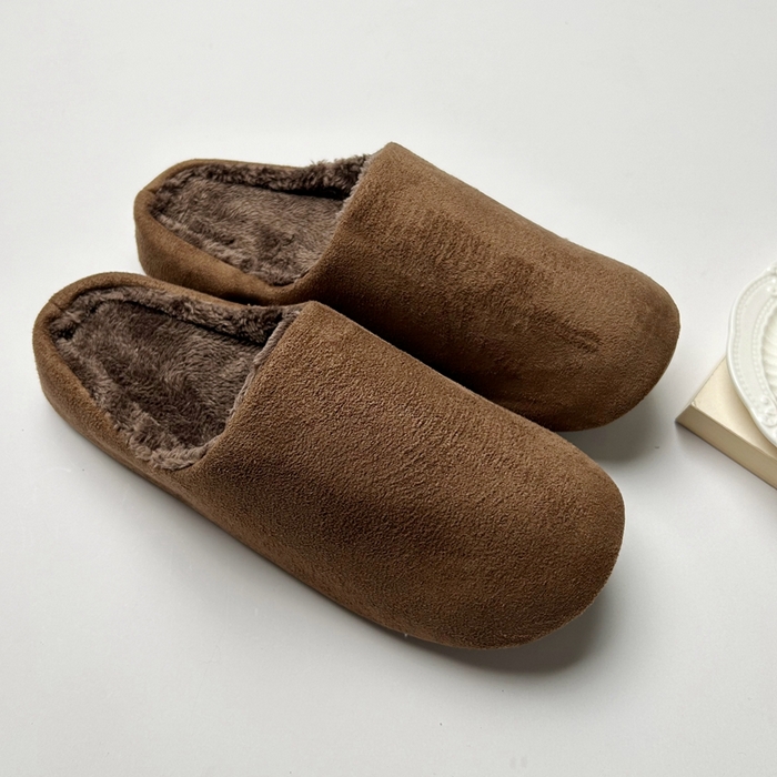 91家纺网 家纺一手货源 找家纺 （总）南通盟生鞋业有限公司 2024新款日式毛绒款包头静音软底秋冬防滑舒适家居拖鞋