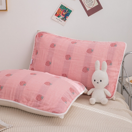 91家纺网 家纺一手货源 找家纺 （总）佰丝居 2023新款A类全棉六层纱布枕巾四季用纯棉加大枕头巾家用枕芯盖巾（风格二）