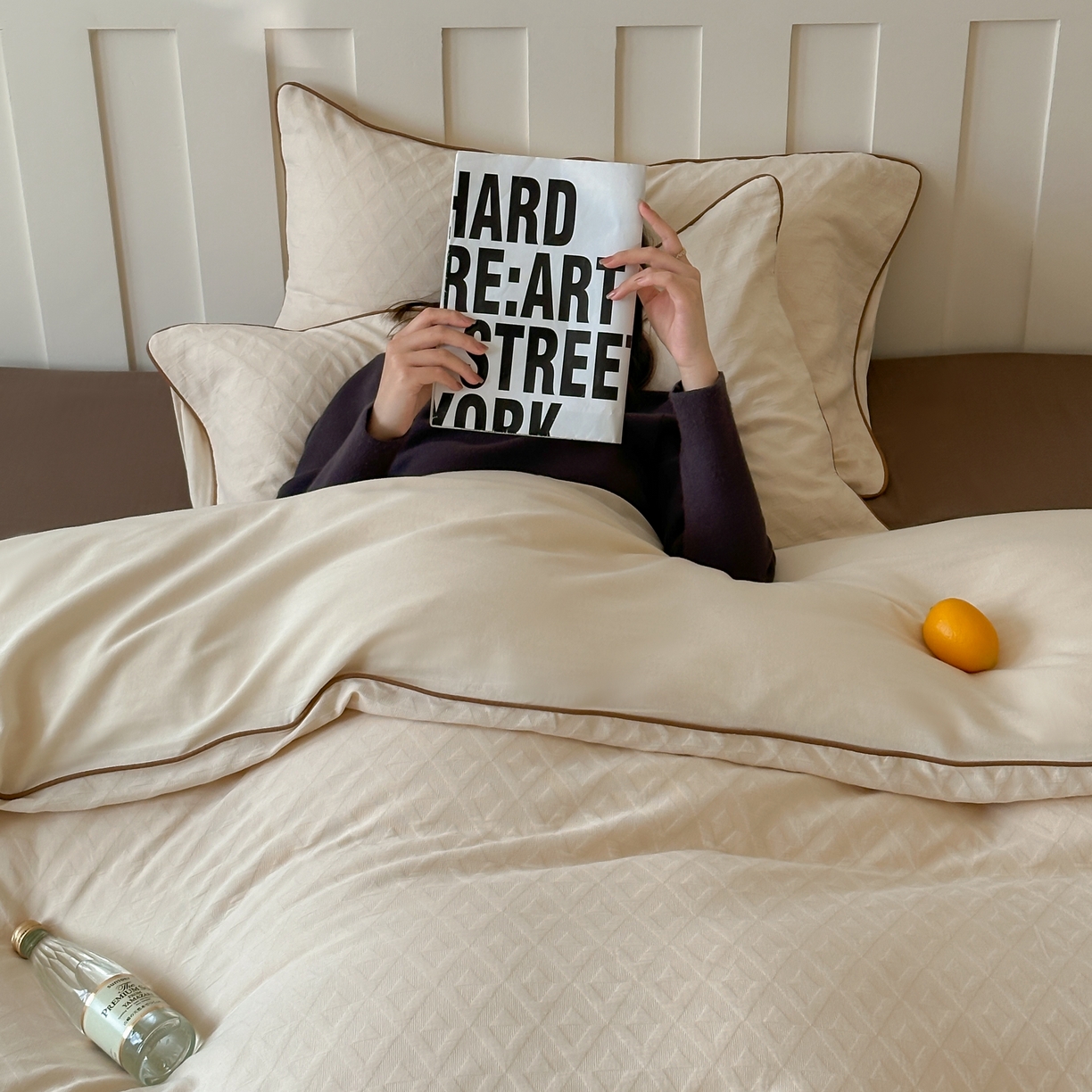 91家纺网 家纺一手货源 找家纺 （总）梦享生活家居 2024新款全棉肌理纹四件套-滚边系列