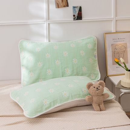 91家纺网 家纺一手货源 找家纺 （总）佰丝居 2023新款A类全棉六层纱布枕巾四季用纯棉加大枕头巾家用枕芯盖巾（风格二）