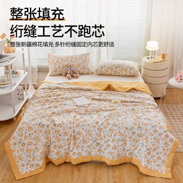 91家纺网 家纺一手货源 找家纺 （总）一条棉被 2024新款12868全棉小清新印花棉花夏被夏凉被被子被芯