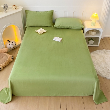 91家纺网 家纺一手货源 找家纺 （总）蓝巢家纺 2023新款A类牛奶绒纯色活性印染床单三件套