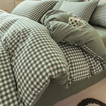 91家纺网 家纺一手货源 找家纺 （总）蓝巢家纺 2023新款全棉色织水洗棉四件套单品系列一--单被套