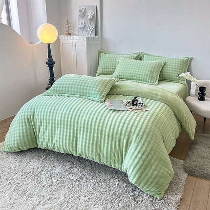 91家纺网 家纺一手货源 找家纺 （总）眠优居 2024皮草绒四件套牛奶绒宝宝绒泡泡绒绣花套件