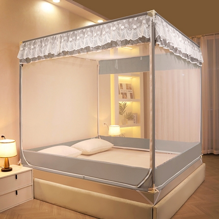 91家纺网 家纺一手货源 找家纺 （总）好梦缘家纺 2023新款花边全底坐床蚊帐-凤舞系列