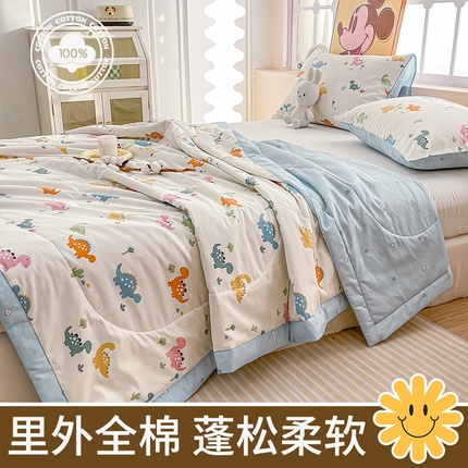 91家纺网 家纺一手货源 找家纺 （总）一条棉被 2024新款12868全棉小清新印花棉花夏被夏凉被被子被芯