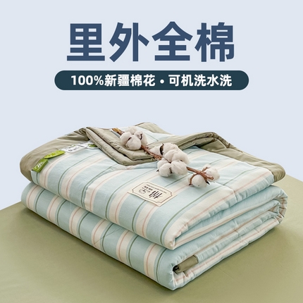 91家纺网 家纺一手货源 找家纺 （总）一条棉被 2024新款新疆棉花被棉花夏被无印款全棉水洗棉夏凉被空调被纯棉花薄被薄款春秋被单人可机洗-格子款