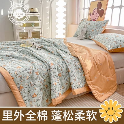 91家纺网 家纺一手货源 找家纺 （总）一条棉被 2024新款12868全棉小清新印花棉花夏被夏凉被被子被芯