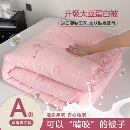 （总）眠优居 2024四叶草立体提花烫钻大豆纤维被加厚被子被芯被褥春夏秋冬