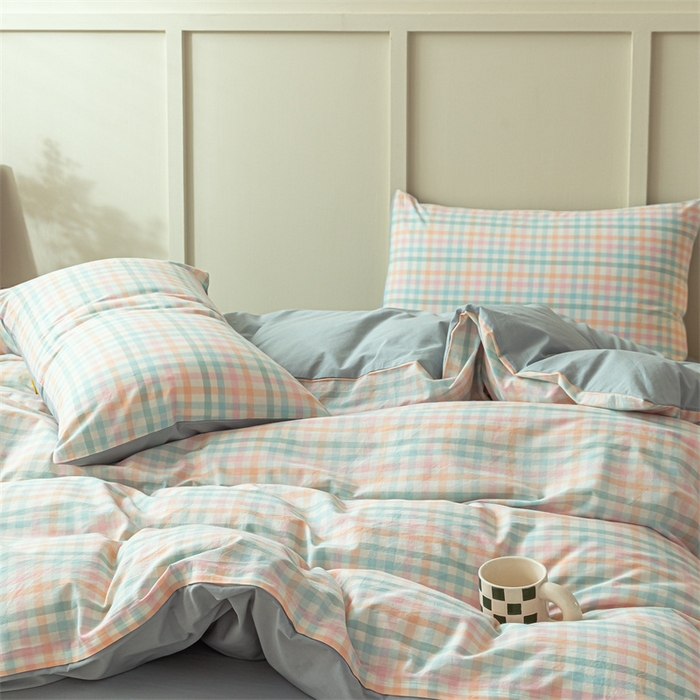 91家纺网 家纺一手货源 找家纺 （总）蓝巢家纺 2023新款全棉色织水洗棉四件套单品系列一--单被套